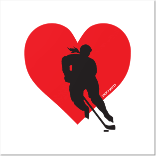 Women's Love Heart Hockey Posters and Art